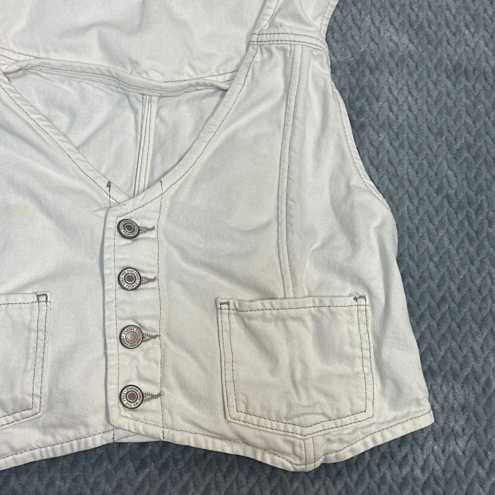 Free People Vest Women's Large Ivory Country Concert Festival Cropped *read* - Picture 7 of 12
